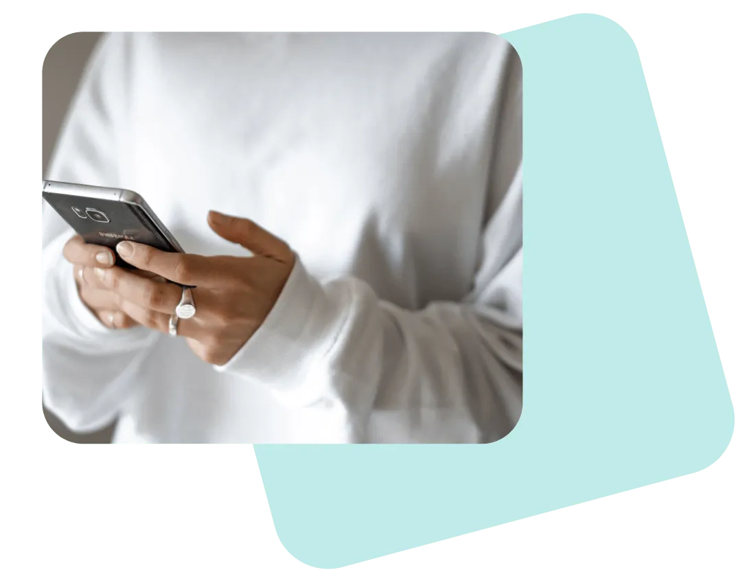 Woman reading on her phone