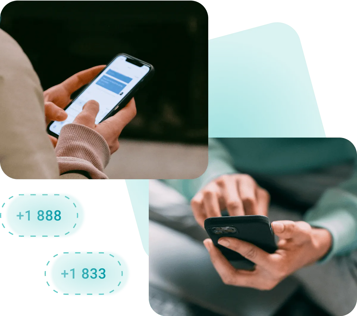 Photo of xeebi toll free number messages on a phone